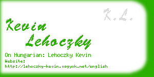 kevin lehoczky business card